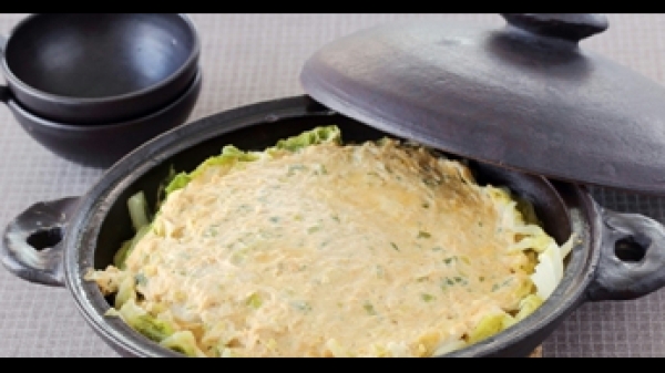 白菜の鶏ひき肉詰め蒸しの画像