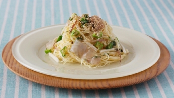 ひらめの冷製和風カペッリーニの画像