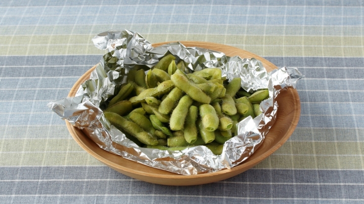 オーブントースターで焼き枝豆 顔が見える食品