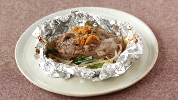牛切り落とし肉のスタミナホイル焼きの画像