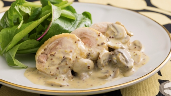 ロールチキン　クリームマスタードソースの画像