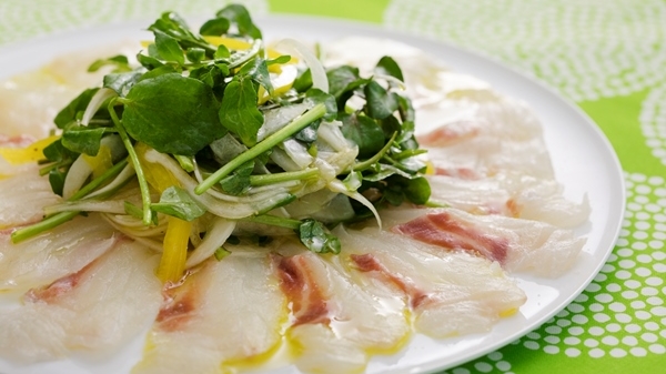真鯛とクレソンのカルパッチョの画像