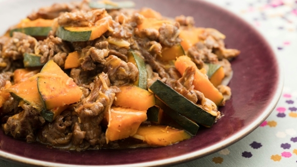 牛肉とかぼちゃの麻婆風炒めの画像