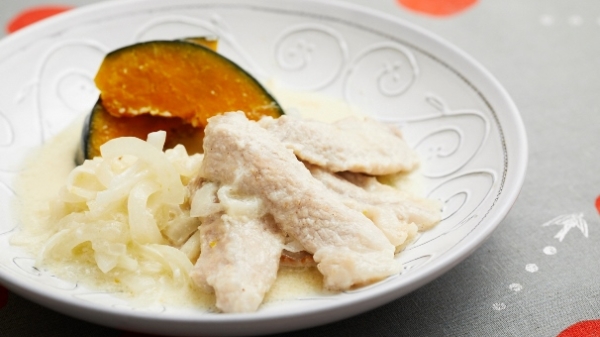 豚肉とかぼちゃのクリーム煮の画像