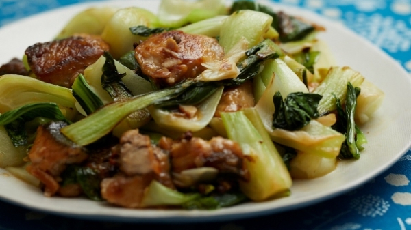 ぶりとチンゲン菜の花椒炒めの画像