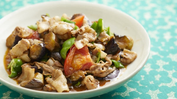豚バラとなすの中華トマト煮の画像