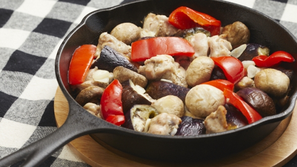 なすと鶏肉のワンパングリルの画像