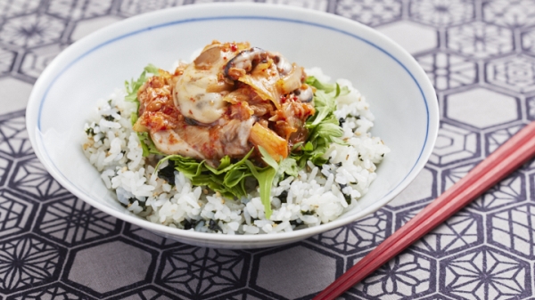 かきのキムチ和え丼の画像