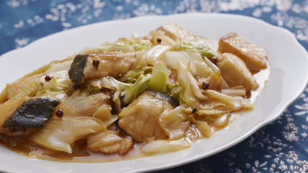 ぶりと白菜のピリ辛花椒煮の画像