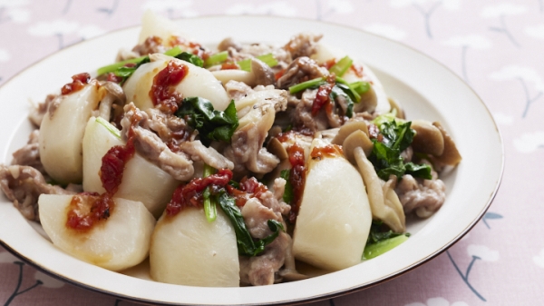 豚肉とかぶの梅ダレ蒸ししゃぶの画像