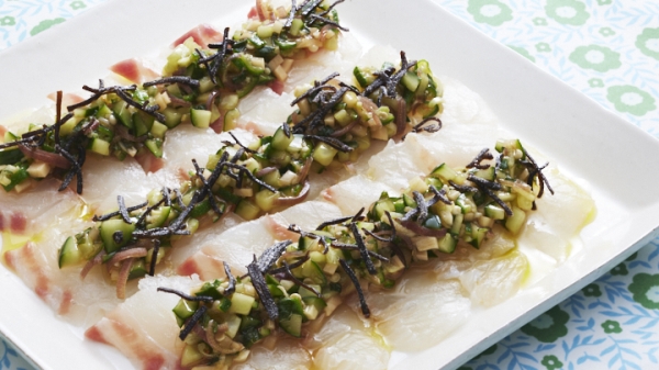真鯛ときざみ野菜の和風カルパッチョの画像