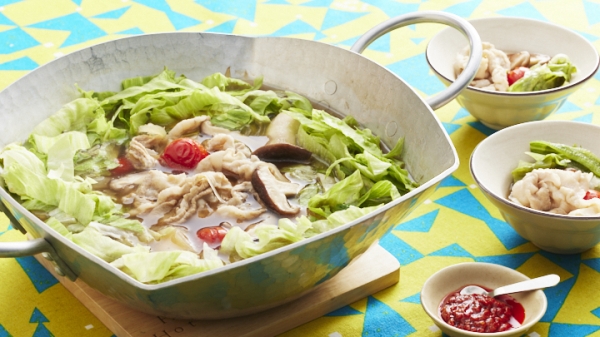 豚バラときのこの黒酢しゃぶしゃぶの画像