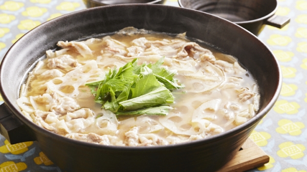 豚バラとれんこんの生姜鍋の画像