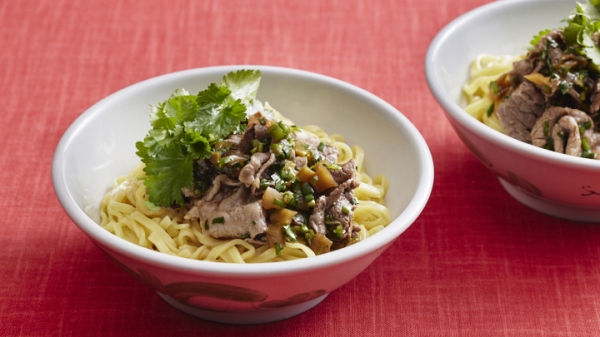 牛肉のにらダレ和え麺の画像