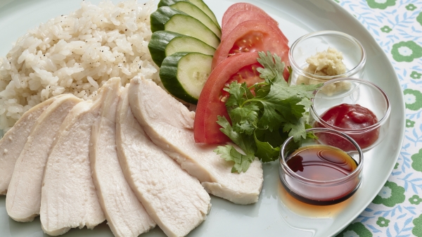 蒸し鶏のカオマンガイ風の画像